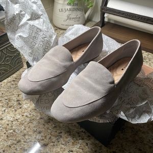 Suede leather driving shoe loafer slip on